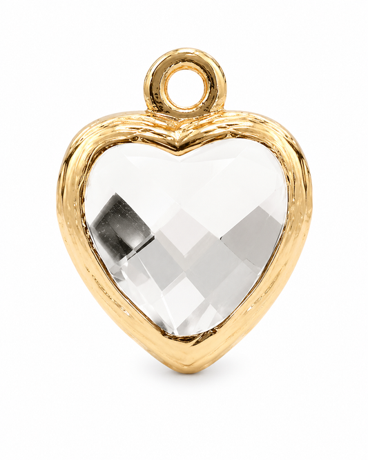 Hart - Crystal Glas - Goud - Groot