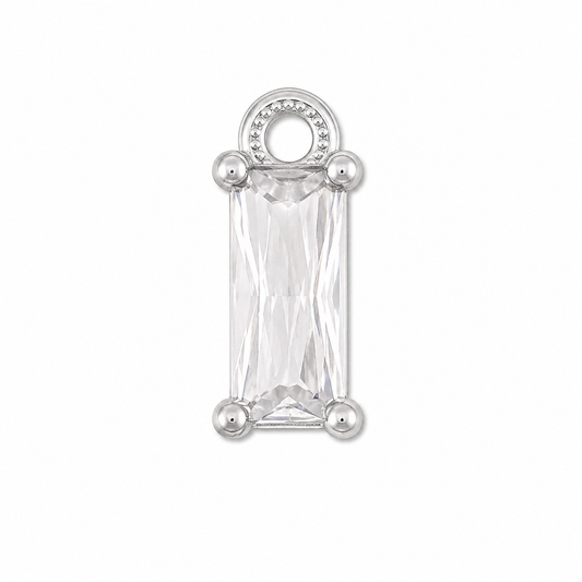 Hanger - Crystal Glas - Rechthoek - Zilver