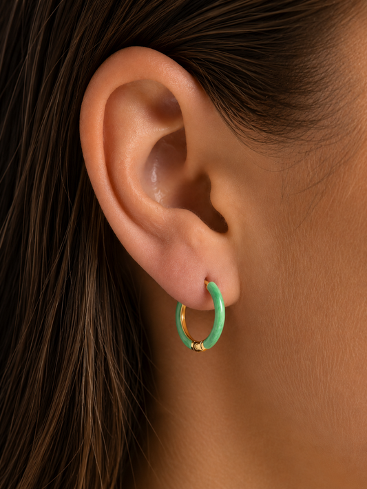 Creolen met kleur 14mm