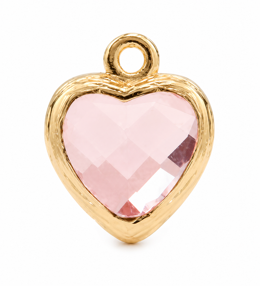 Hart - Crystal Glas - Goud - Groot