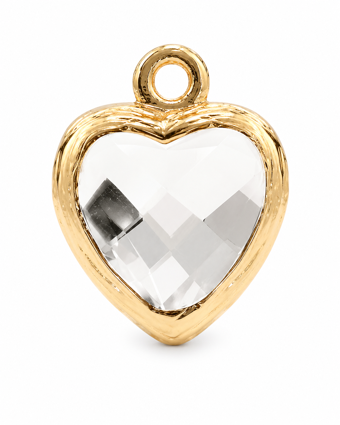 Hart - Crystal Glas - Goud - Groot