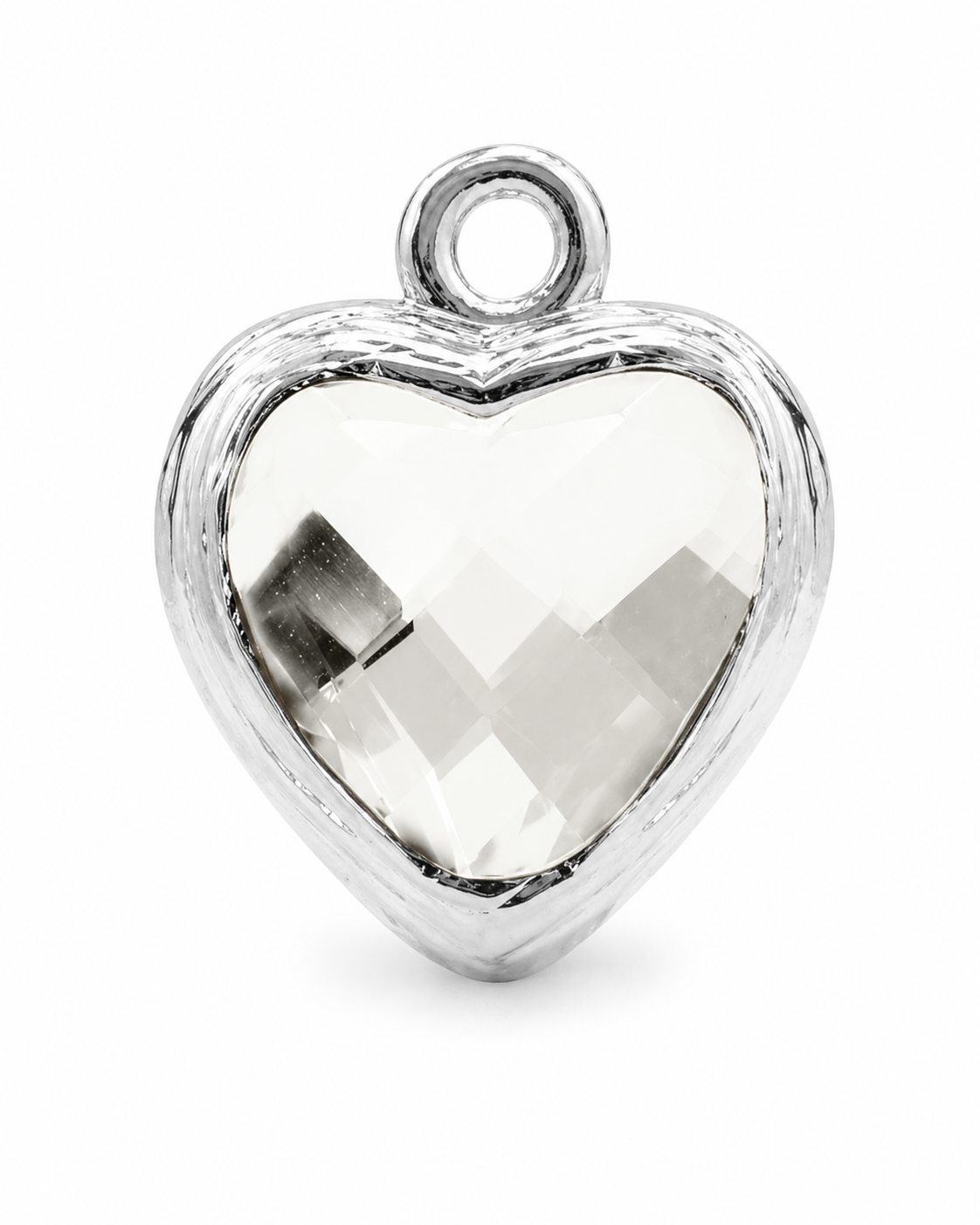 Hart - Crystal Glas - Zilver - Groot