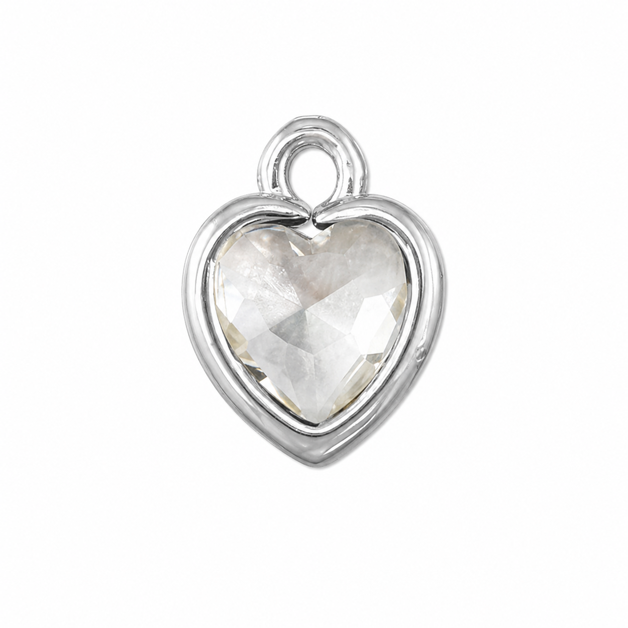 Hartje - Crystal Glas - Zilver - Klein