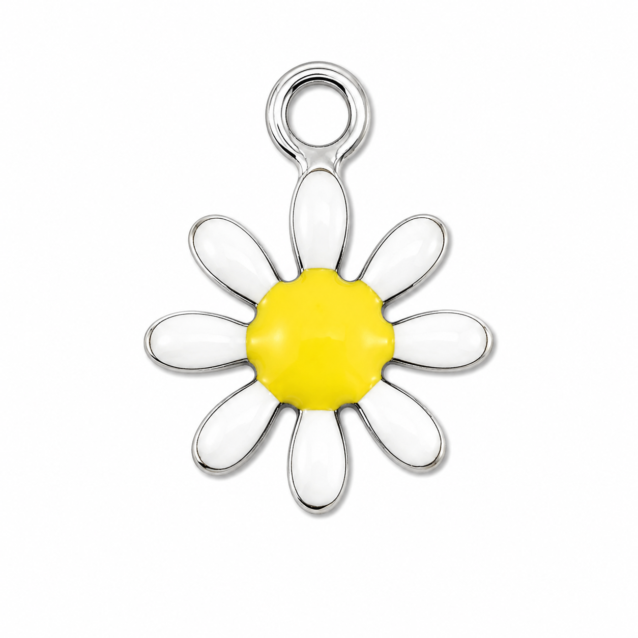 Madeliefje - Emaille - Zilver