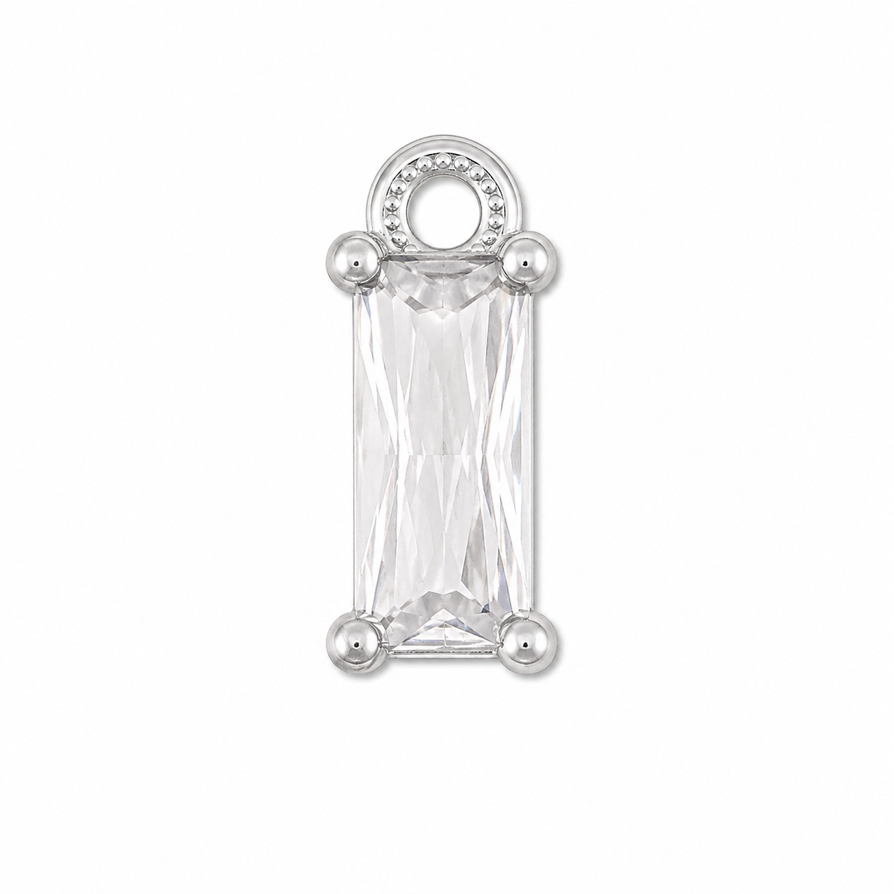 Hanger - Crystal Glas - Rechthoek - Zilver