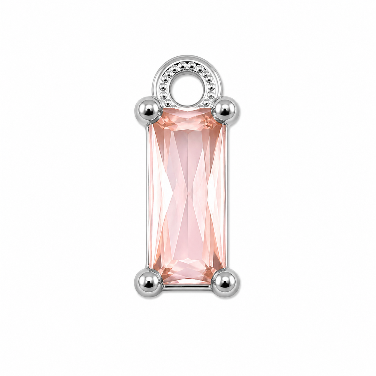 Hanger - Crystal Glas - Rechthoek - Zilver