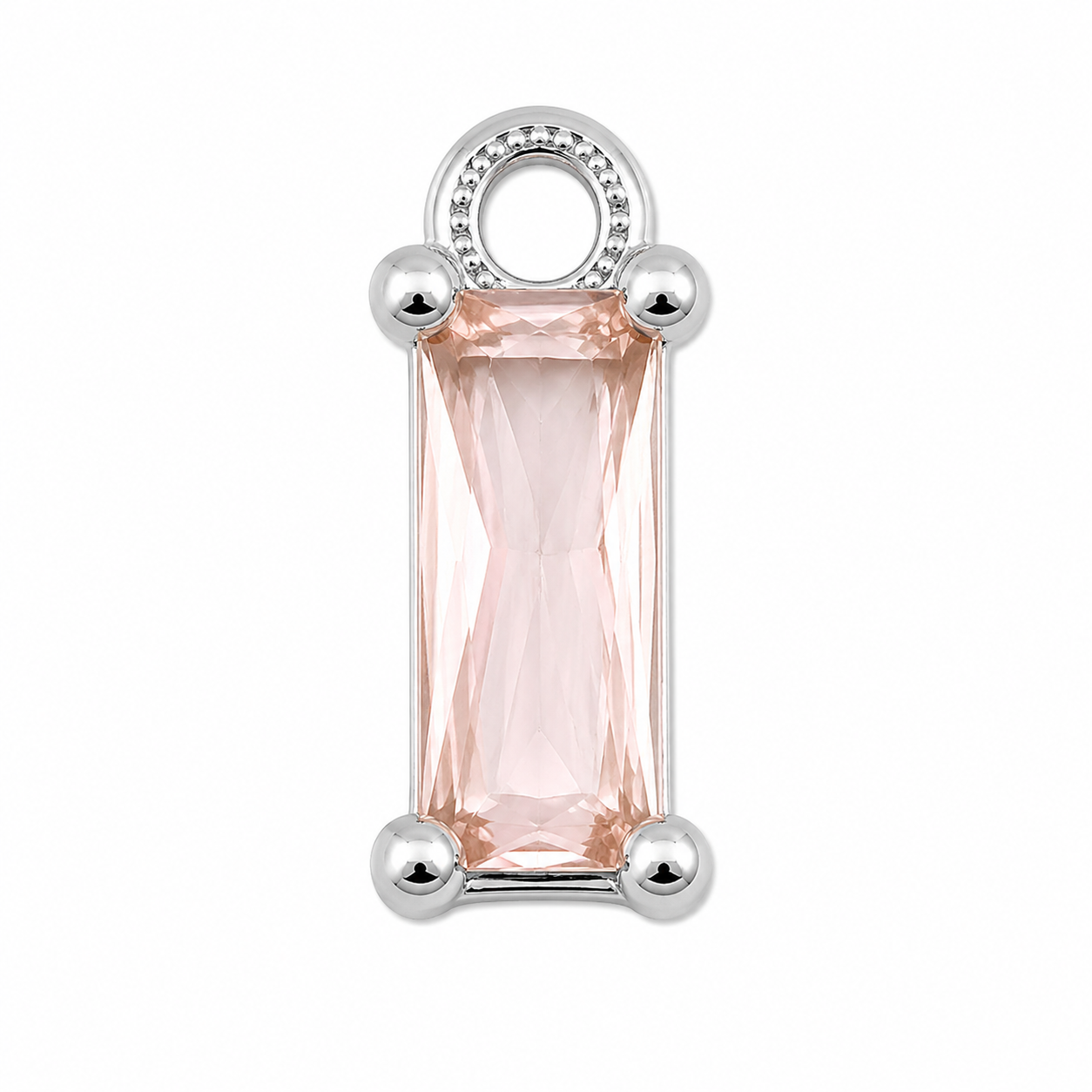 Hanger - Crystal Glas - Rechthoek - Zilver